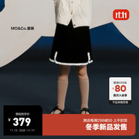 little MO&Co.little moco童装23冬装女童松紧腰A字半身裙短裙KBC4SKT004 黑色 110/50