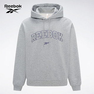 Reebok锐步冬男女同款针织半开襟套头衫卫衣 中麻灰 M