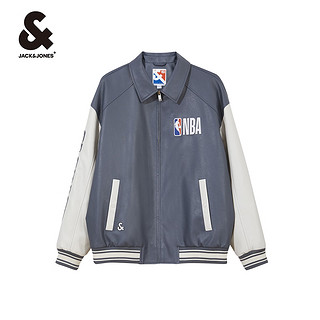 杰克·琼斯（JACK&JONES）23冬季新NBA联名LOGOMAN翻领潮流运动休闲棉服夹克外套223409024 E39暗灰色 165/88A/XS