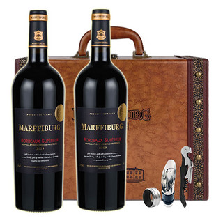 MARFFIBURG 玛菲堡庄园 法国原瓶进口红酒 超级波尔多干红葡萄酒 2支高档双支礼盒装