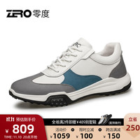 零度Zero休闲男鞋2023真皮柔软日常轻便耐磨户外旅游运动休闲鞋子 白灰色 41