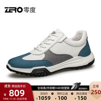 零度Zero休闲男鞋2023真皮柔软日常轻便耐磨户外旅游运动休闲鞋子 白浅蓝 42