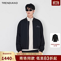 TRENDIANO音符刺绣夹棉廓形夹克外套男潮 黑色090 S