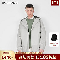 TRENDIANOPU皮拼接连帽拉链时尚外套男潮 杏色870 M