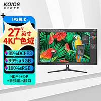 KOIOS 科欧斯 K2722UD 27英寸 IPS 显示器（3840×2160、60Hz、167%sRGB、HDR10）