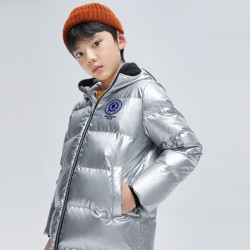 bosideng波司登童装男女儿童大童羽绒服运动太空元素连帽时尚奥莱