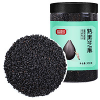 富昌 熟黑芝麻300g*1罐 免洗干吃即食黑白熟芝麻五谷杂粮磨粉 罐装