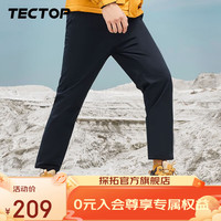 探拓(TECTOP)男士羽绒裤加厚款外穿下装冬季保暖裤女防风休闲直筒长裤 男款黑色 L