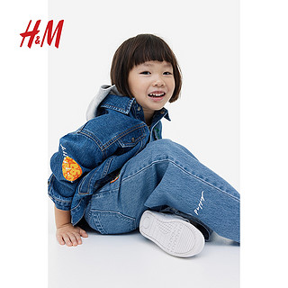 H&M HM童装牛仔裤儿童秋装休闲舒适可爱狗狗印花牛仔长裤5袋式1143994