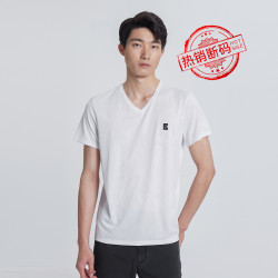 lilanz利郎官方短袖t恤男v领休闲提花夏季t恤