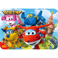 古部 100片拼图玩具 超级飞侠铁盒木质拼图儿童男女孩11JF2552