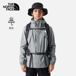 北面（The North Face）冲锋衣男户外运动上衣保暖防风防水透气夹克外套 A91/灰色 L/175