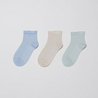 抖音超值购：巴拉巴拉 舒适白色中国大陆薄款简约儿童袜子（3双装）2022夏中性