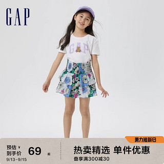 Gap 盖璞 女童LOGO纯棉小熊印花短袖T恤602222儿童装上衣