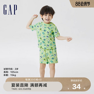 Gap 盖璞 男幼童夏季2023新款纯棉亲肤短袖T恤859685儿童装洋气上衣