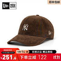 NEW ERA 纽亦华 帽子男女情侣款940软顶灯芯绒NY弯檐MLB系列棒球帽