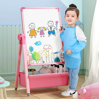正灿 儿童画板婴儿画架磁性小黑板支架式画画板家用白板可擦写字涂鸦板 D款粉-尊享礼包