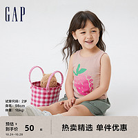 Gap女幼童纯棉背心670240儿童装洋气无袖