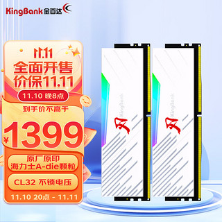 KINGBANK 金百达 DDR5 6400Mhz 台式机内存 64GB（32GB*2）RGB灯条