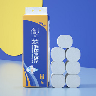 蓝漂（Lam pure）白色卫生纸家用实惠装卷纸厕纸卷筒纸擦手纸纸巾提装-AY 16卷