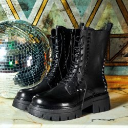 ash艾熙女鞋liamstuds暗黑马丁靴烟筒靴齿轮鞋机车靴切尔西靴