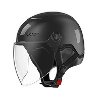 晓安 头盔电动车3c认证男女士骑行半盔四季通用成人摩托车电瓶车帽 黑色冬盔