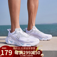 匹克风洞2.0跑步鞋男夏季透气运动鞋男士缓震跑鞋网面休闲慢跑鞋 大白/浅灰 40
