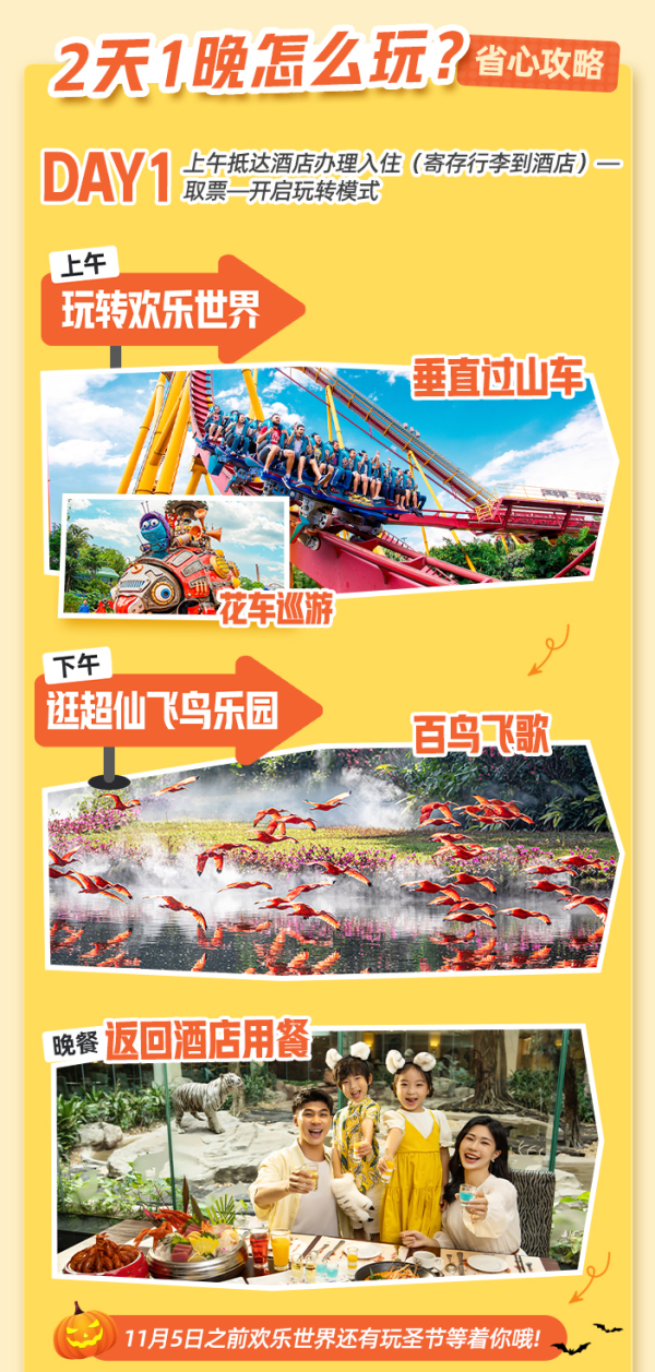2日无限次畅玩3园!广州长隆/熊猫/香江酒店 1晚套餐(含2-3人早餐+畅玩3园+酒店餐饮券+免费享房型升级)