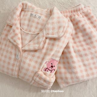 珊瑚绒小海狸露比loopy睡衣女款秋冬季加厚加绒冬天韩版ins家居服