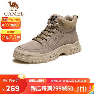 CAMEL 骆驼 男士马丁靴户外百搭运动休闲复古工装鞋 GE12235362 卡其 42