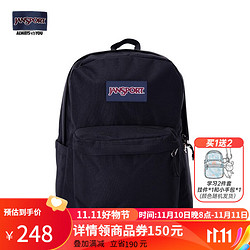 JANSPORT 杰斯伯 双肩包男旅行背书包女休闲学生校园情侣 4QUE008爵士黑-侧袋+隔层