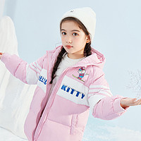 Hello Kitty 冬季女童保暖时尚梭织羽绒服中大童女童防寒保暖时尚外套