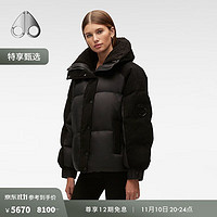 MOOSE KNUCKLES ELMIRA PUFFER 灯芯绒蓬松羽绒服女 黑色 XS