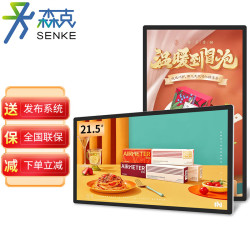 SENK 森克 壁挂广告机LED高清液晶横竖显示屏播放器智能商业宣传商场楼宇电梯吊挂式数字标牌21.5英寸网络版非触摸