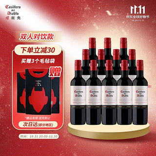 红魔鬼 干露酒庄迈坡谷赤霞珠干型红葡萄酒 12瓶*500ml套装