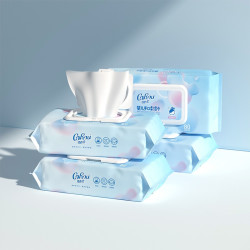 corou可心柔柔润湿巾婴儿护肤柔湿巾80片4包宝宝无酒精湿纸巾