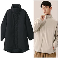 一夜入冬：MUJI 無印良品 男士立领羽绒服 + 网易严选摇粒绒外套