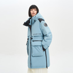 bosideng 波司登 大口袋工装羽绒外套品质连帽保暖防风抗寒羽绒服女