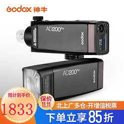 Godox 神牛 AD200pro大功率外拍灯单反闪光灯摄影灯锂电池高速TTL 口袋灯