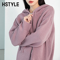 HSTYLE 韩都衣舍 女装2023韩版针织宽松慵懒毛衣女开衫外套IG8503