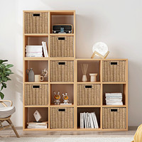 五格 收纳柜木质自由组合格子柜家用卧室落地置物架矮书柜客厅储物柜