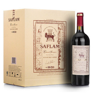 移动端：SAFLAM 西夫拉姆 红酒 酒堡20年树龄赤霞珠 干红葡萄酒 750ml*6瓶 整箱装