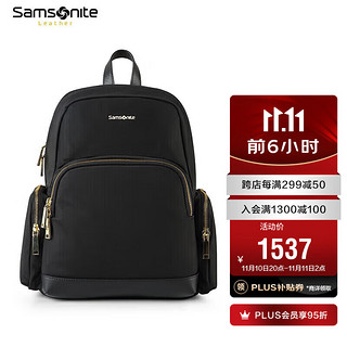 Samsonite 新秀丽 双肩包Samsonite女士背包商务休闲包电脑包旅行包 TW2 黑色 大号