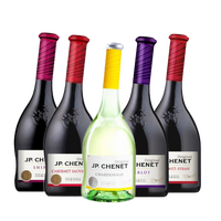 J.P.CHENET 香奈 法国原瓶进口 西拉+赤霞珠+赤霞珠西拉+梅鹿辄+霞多丽干白葡萄酒 750ML*5组合装