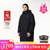 NEW BALANCE 男款经典简约鸭绒连帽户外羽绒服NPD43191 BK L