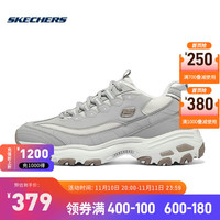 斯凯奇(Skechers)秋季运动鞋熊猫鞋加绒保暖男款老爹鞋 男鞋-灰色/GRY 40