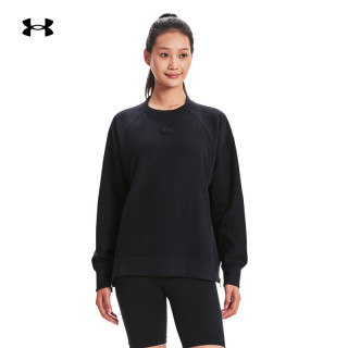 安德玛 UNDERARMOUR）秋冬Ottoman女子抓绒圆领训练运动卫衣1379773 黑色001 XS