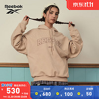 Reebok锐步冬男女同款针织半开襟套头衫卫衣 浅卡其 L