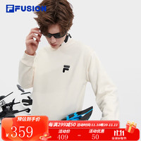 斐乐(FILA) FUSION潮牌款针织套头衫时尚加绒卫衣 麦乳色-BG【加绒款】 190/108A/XXXL