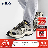 斐乐（FILA）【张艺兴同款】 男鞋INSETTO摩登运动鞋2023冬大绑鞋 橡皮棕/燧石灰-BE 40.5码